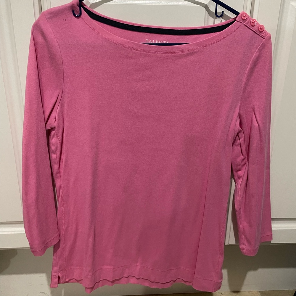 Women’s medium three-quarter length sleeve pink blouse